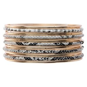Gray and Black Gold Animal Print Bracelets